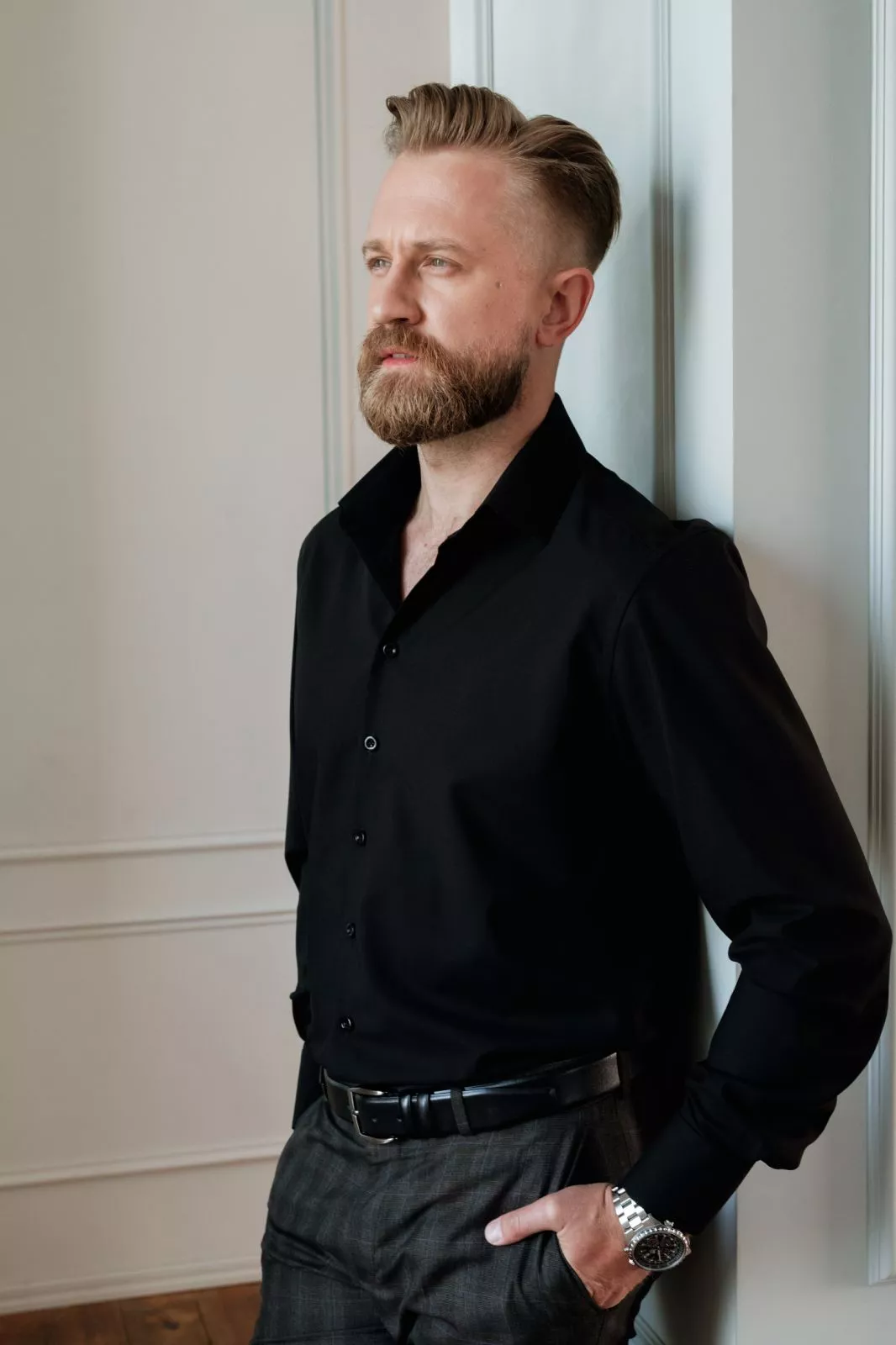 Camasa Barbati ML Art.87001 negru 1 Camasa Barbati ML Art.87001 negru 1