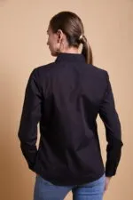 camasa neagra pentru femei din bumbac 2