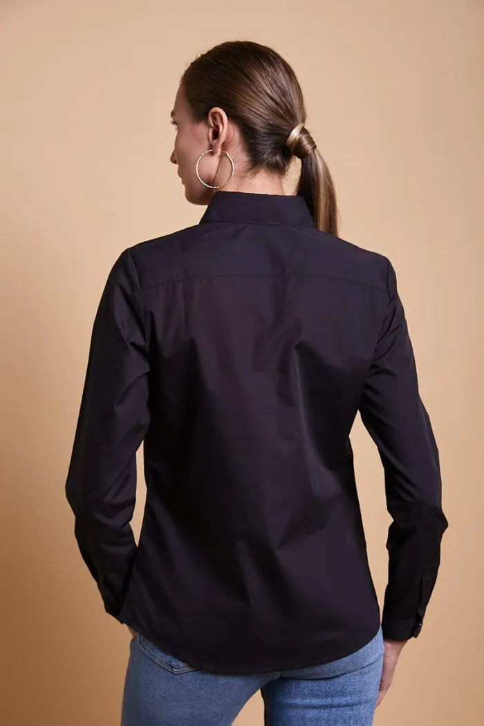 camasa neagra pentru femei din bumbac 2
